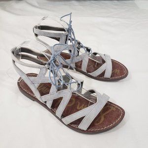 {Sam Edelman} Powder Blue Leather Gladiator Sandals